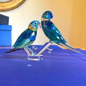 NIB Swarovski Austrian Crystal Parakeet Pair